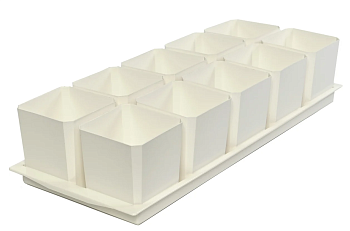 Набор горшков/рассады 10х0,5л белый