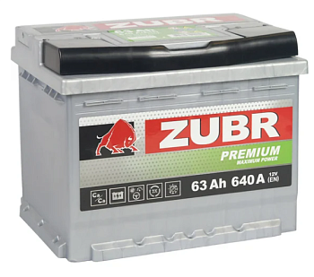 Аккумулятор ZUBR Premium 6ст-63 L+ (прям.) п/п