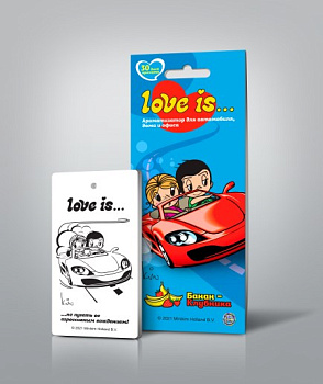 Ароматизатор воздуха LOVE IS... - банан-клубника (подвесной картонный)