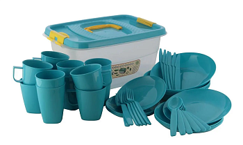 Набор для пикника на 6 персон голубой Набор для пикника на 6 персон голубой