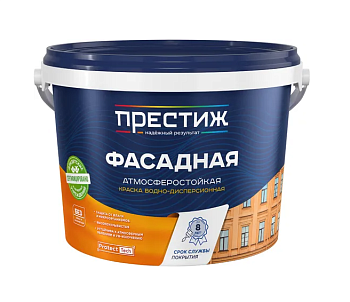 Краска акриловая водно-дисперсионная фасадная ВД ПРЕСТИЖ БЕЛАЯ МАТОВАЯ 25 кг