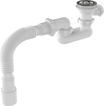 Сифон для душевого поддона 1 1/2"х40 плоский регулир. с выпуском с г.т. 40х40/50 Aquant