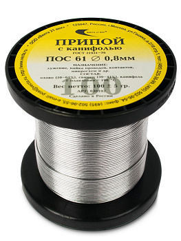 Припой бытовой ПОС -61 d0.8*100гр (10530)