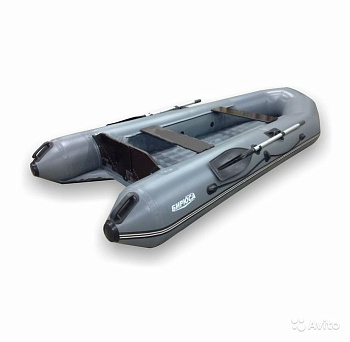 Лодка ПВХ "Бирюса-305"надувное дно, серая