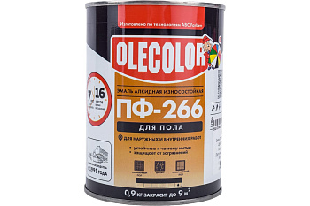 Эмаль алкидная ПФ-266 OLECOLOR, золотистая, 0,9кг Эмаль алкидная ПФ-266 OLECOLOR, золотистая, 0,9кг