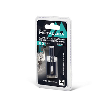 Коронка алмазная METALLICA Optima 20x55 мм, #80, по стеклу, плитке