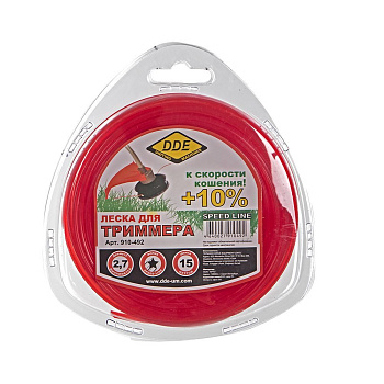 Корд триммерный в блистере DDE "Speed line" (звезда) 2,7 мм х 15 м, красный