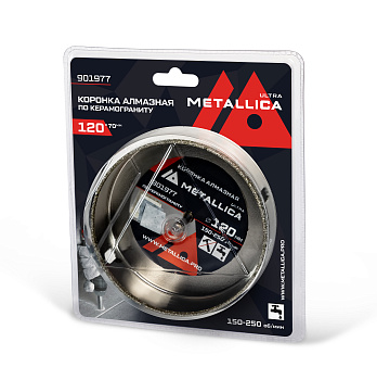 Коронка алмазная METALLICA Ultra 120х70 мм, #46, с сверлом, по керамограниту, плитке