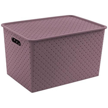 Корзинка "Береста" 14л 350х245х205мм с крышкой (сирень)