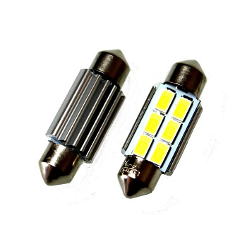 Светодиод 12V T11x36-S8.5 (6SMD size 5730)(CANBUS c рад-ром) C5W 1.92W 72lm белый TM NORD YADA						