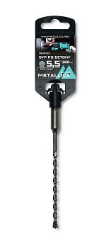 Бур по бетону SDS-plus METALLICA Optima 5,5х160/100 мм, напайка с центром, 2 спирали
