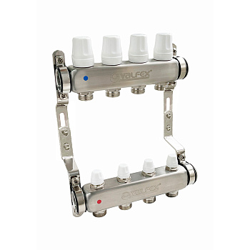 Блок колл. НЕРЖ с ручн. регулир. клап. 1"х 3 вых Евроконус 3/4" VALFEX (2) 