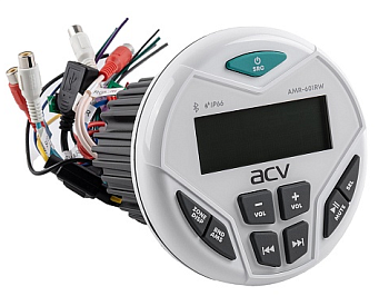 Морской ресивер круглый белый  ACV AMR-601RW 4х50Вт/Bluetooth/USB/SD/FM/AM