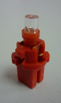 Лампа-диод 12V T5 BAX8,7D WITH CAP RED Маяк
