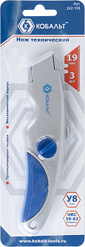 Нож технический КОБАЛЬТ трапециевидные лезвия 19мм (3шт)