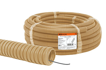 Труба гофр. ПВХ d16 с зондом легкая "ЭКО" (сосна) TDM, цена за метр