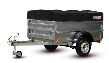 Автоприцеп "Крепыш" цинк, R13 1,85*1,21. +борт, опорн.кол, дуги+тент 06  Автоприцеп "Крепыш" цинк, R13 1,85*1,21. +борт, опорн.кол, дуги+тент 06