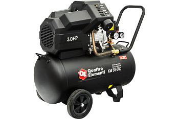 Компрессор поршневой масляный QUATTRO ELEMENTI KM 50-380 380л/мин, 50л, 3л.с, 8 бар, 41 кг. V-обр)