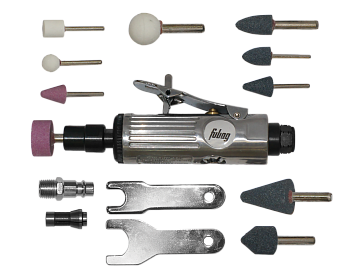 Пневмошлифмашина прямая GL25000 (103л/мин, 6бар, 25000об/мин) + набор