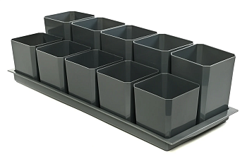 Набор горшков/рассады двухуровневый (5х0,75л+5х0,5л) цвет Популярный