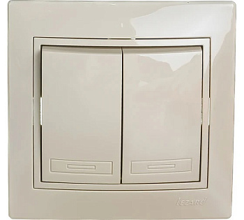 Выключатель 2 СП "MIRA" крем.