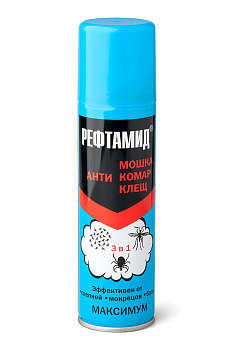 Рефтамид репеллент 100мл., МАКСИМУМ (голубой) Рефтамид репеллент 100мл., МАКСИМУМ (голубой)