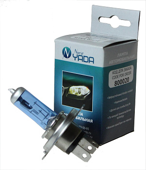 Лампа галогенная 12V 60/55W P43 H4 YADA Super white blue