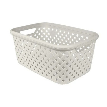 Корзина д/хранения Plast Team Rattan 30л 514х330х234 мм молочный туман