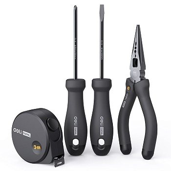 Набор ручного инструмента DELI "Home Series Black" HT0004 4 предмета