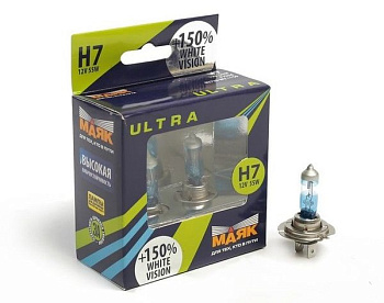 Автолампа H7 12- 55 Pх26d White Vision "Маяк УЛЬТРА" (к-т)