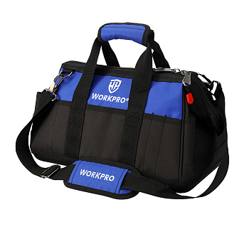 Сумка для инструмента 640D 420x230x270мм WORKPRO с шир. горлом на молнии с пластиковым дном Сумка для инструмента 640D 420x230x270мм WORKPRO с шир. горлом на молнии с пластиковым дном