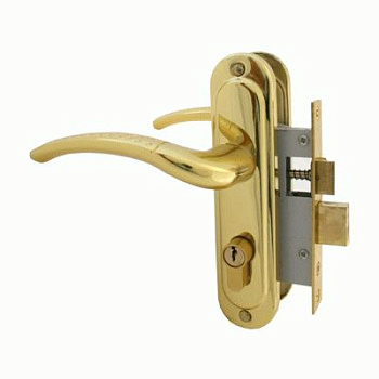 Замок врезной c/руч. СТАНДАРТ 132/50 GP латунь