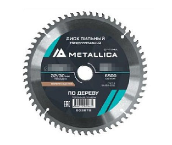 Диск пильный тв. сплав. METALLICA Optima 500x50 мм, 80 зубов, Т=4,0 мм по дереву прод/поперечный