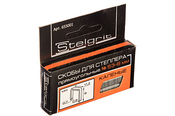Скобы для мебельного степлера каленые 6х0,7мм "Stelgrit" 1000шт Скобы для мебельного степлера каленые 6х0,7мм "Stelgrit" 1000шт