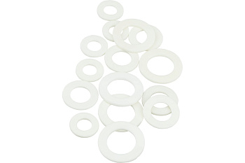 Прокладки 1/2", 3/4", 1", MPF белые (резина, набор 15шт) МР