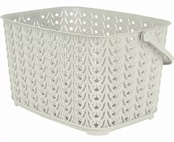 Корзина д/хранения Plast Team Melange с ручкой 3л 233х175х126 мм молочный туман