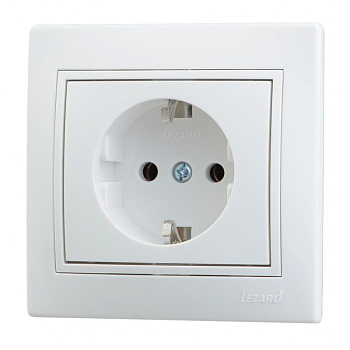 Розетка 1 СП "MIRA" с/з керамика/бел. 