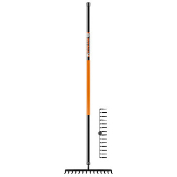 Грабли стальные 380х1400 мм, 14 зубьев, FINLAND стальной черенок