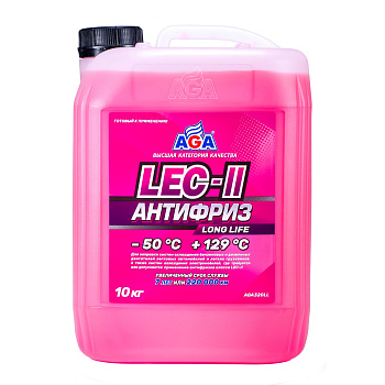 Антифриз  розовый AGA, -50С, 10кг, LEC-II