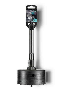 Коронка тв. спл. SDS-max METALLICA Optima 120x250/110 мм, h=50мм, М22,0х2,0 мм, с адаптером