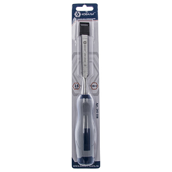 Стамеска плоская КОБАЛЬТ 16 х 140 мм, CR-V, двухкомпонентная рукоятка