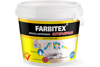 Краска ВД FARBITEX акриловая интерьерная 6кг Краска ВД FARBITEX акриловая интерьерная 6кг