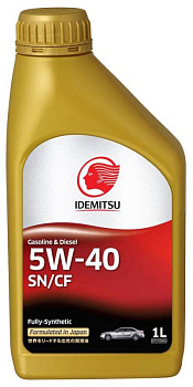 Масло моторное IDEMITSU FULLY-SYNTHETIC SN/CF 5W40 синт. 1л