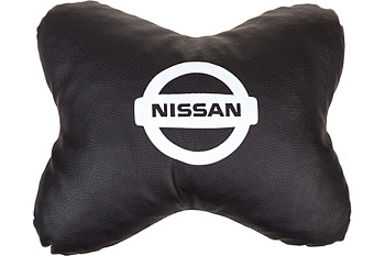 Подушка на подголовник кожа иск. черная NISSAN
