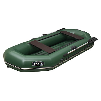 Лодка ПВХ "Бахта-265", надувное дно, гребная, 2х-местная, зеленая