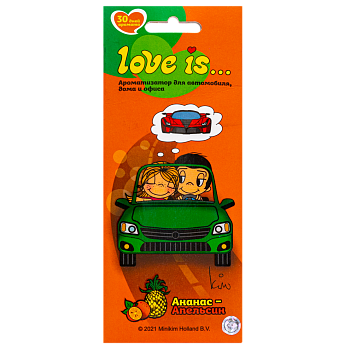 Ароматизатор воздуха LOVE IS... - ананас-апельсин (подвесной картонный)