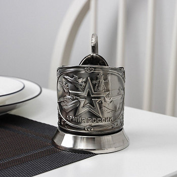 Подстаканник никел. с черн. 'Армия'