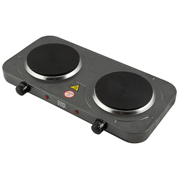 Электроплитка HOMESTAR HS-1104, черн., чугун 1000 Вт.+ 1000 Вт., 2 конф.