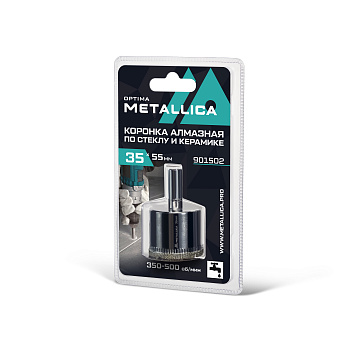 Коронка алмазная METALLICA Optima 35x55 мм, #80, по стеклу, плитке