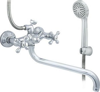 Смеситель в/д ЦС-СМ 500/5-4К ЭКО М Крест круглый излив D-24 L-350мм